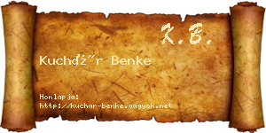 Kuchár Benke névjegykártya
